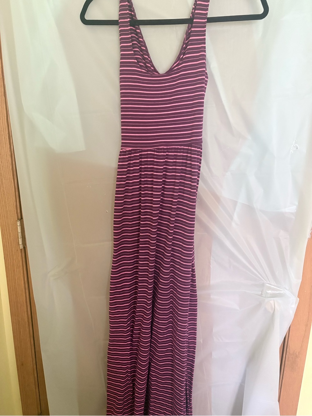 SO Striped Maxi Dress in Magenta and Pink